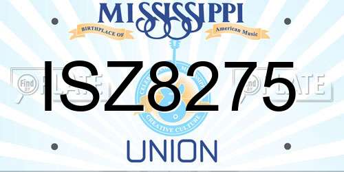 ISZ8275 Mississippi License Plate
