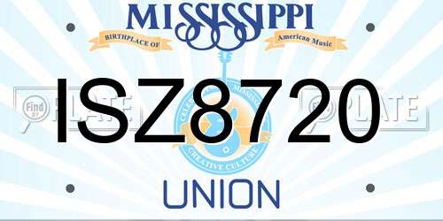 ISZ8720 Mississippi License Plate
