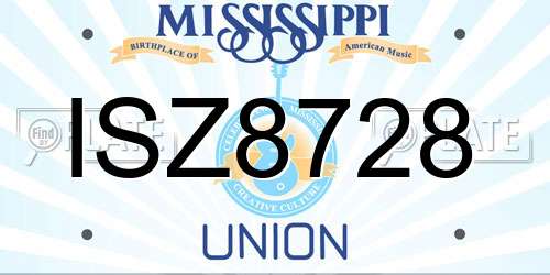 ISZ8728 Mississippi License Plate