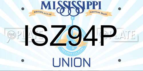ISZ94P Mississippi License Plate