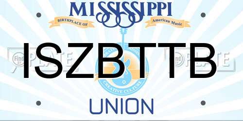 ISZBTTB Mississippi License Plate
