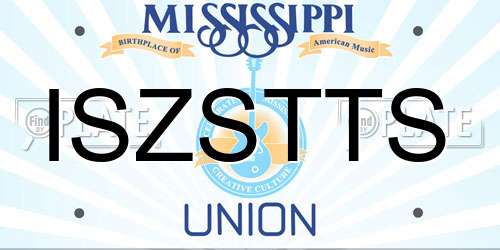 ISZSTTS Mississippi License Plate