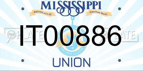 IT00886 Mississippi License Plate