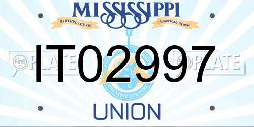 IT02997 Mississippi License Plate