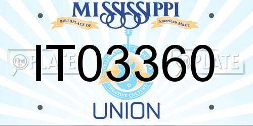 IT03360 Mississippi License Plate