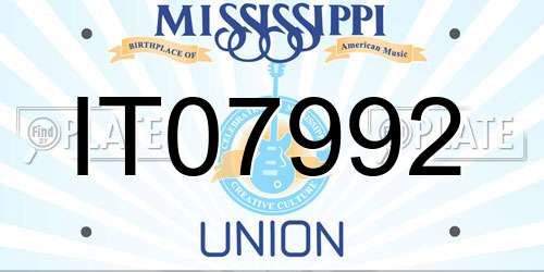 IT07992 Mississippi License Plate