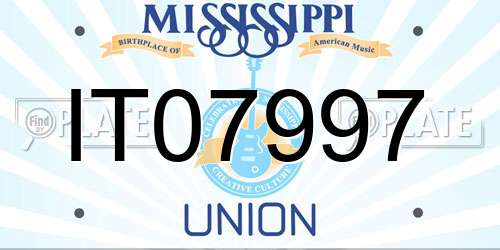 IT07997 Mississippi License Plate