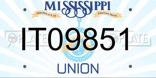 IT09851 Mississippi License Plate