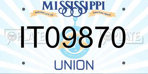 IT09870 Mississippi License Plate