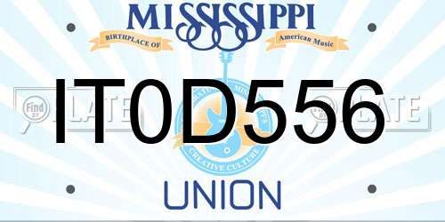 IT0D556 Mississippi License Plate