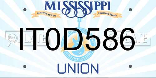 IT0D586 Mississippi License Plate