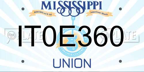 IT0E360 Mississippi License Plate