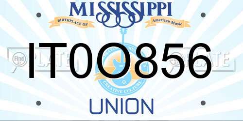 IT0O856 Mississippi License Plate