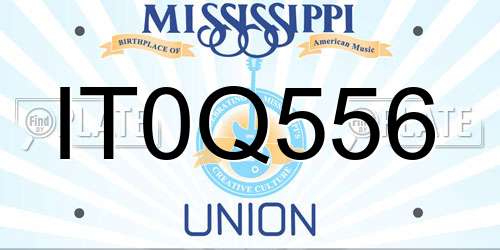 IT0Q556 Mississippi License Plate