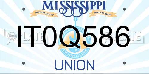 IT0Q586 Mississippi License Plate