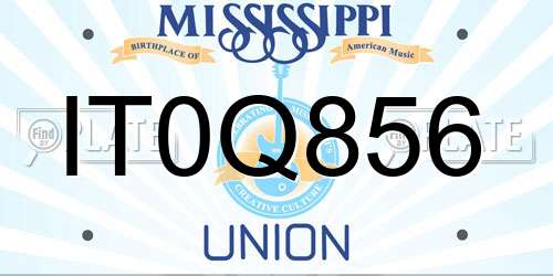 IT0Q856 Mississippi License Plate