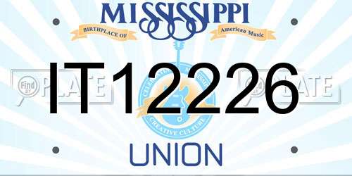 IT12226 Mississippi License Plate