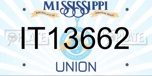 IT13662 Mississippi License Plate