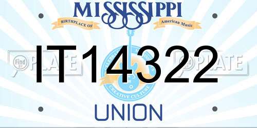 IT14322 Mississippi License Plate