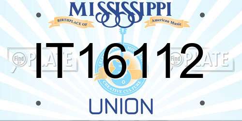 IT16112 Mississippi License Plate