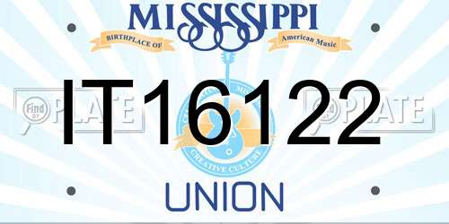 IT16122 Mississippi License Plate