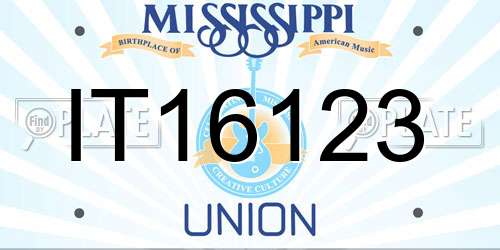IT16123 Mississippi License Plate