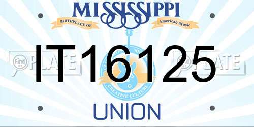 IT16125 Mississippi License Plate