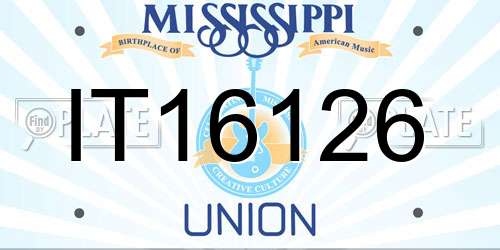 IT16126 Mississippi License Plate