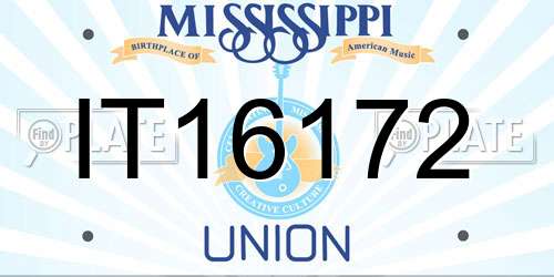 IT16172 Mississippi License Plate