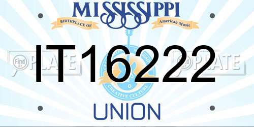 IT16222 Mississippi License Plate