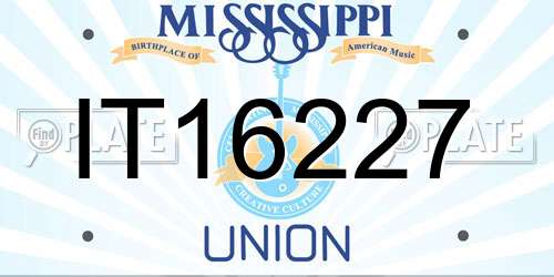 IT16227 Mississippi License Plate