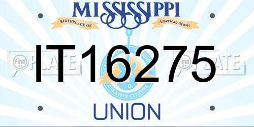 IT16275 Mississippi License Plate