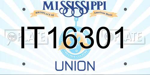IT16301 Mississippi License Plate