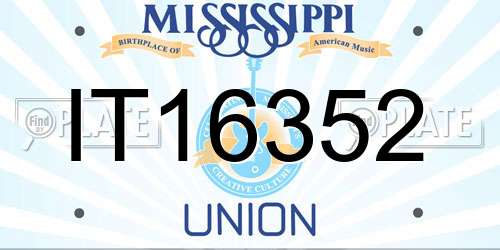 IT16352 Mississippi License Plate