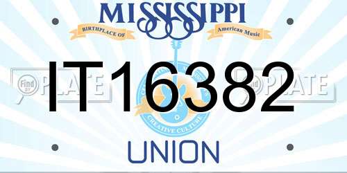 IT16382 Mississippi License Plate