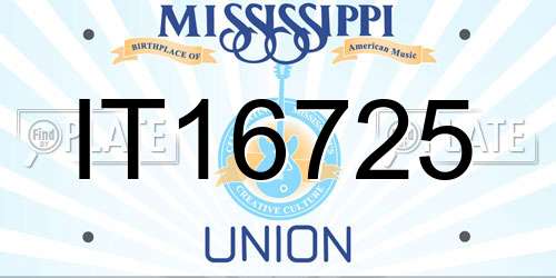 IT16725 Mississippi License Plate
