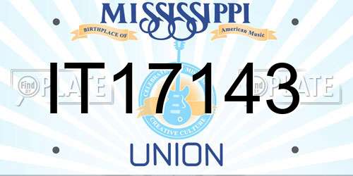 IT17143 Mississippi License Plate