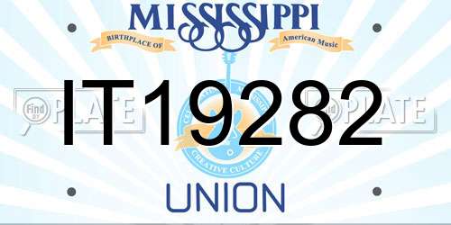 IT19282 Mississippi License Plate