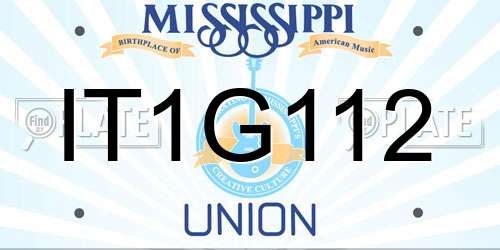 IT1G112 Mississippi License Plate