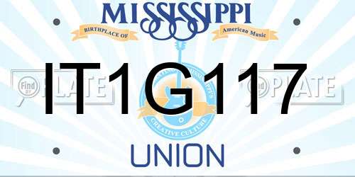 IT1G117 Mississippi License Plate