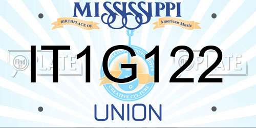 IT1G122 Mississippi License Plate