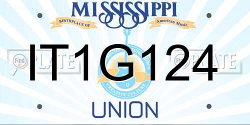 IT1G124 Mississippi License Plate