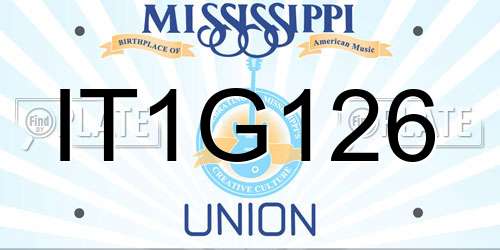 IT1G126 Mississippi License Plate