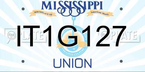 IT1G127 Mississippi License Plate