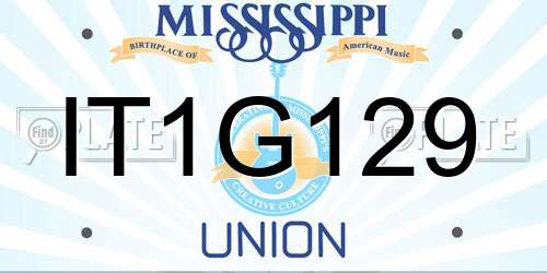 IT1G129 Mississippi License Plate