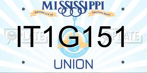 IT1G151 Mississippi License Plate