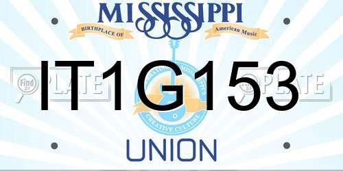 IT1G153 Mississippi License Plate
