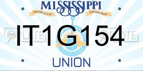 IT1G154 Mississippi License Plate