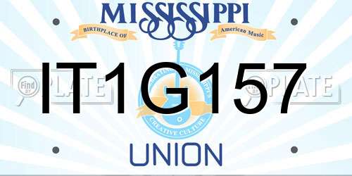IT1G157 Mississippi License Plate