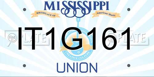 IT1G161 Mississippi License Plate